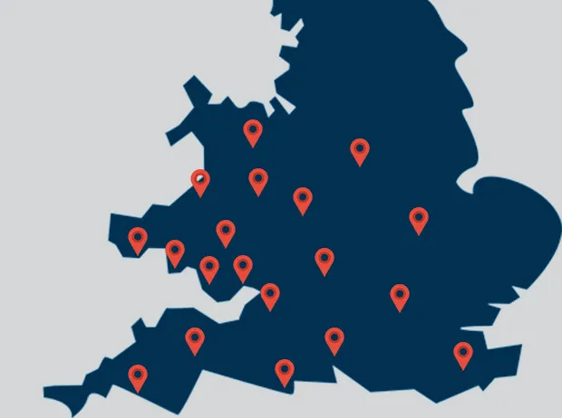 TV aerial installations map South Wales and West England